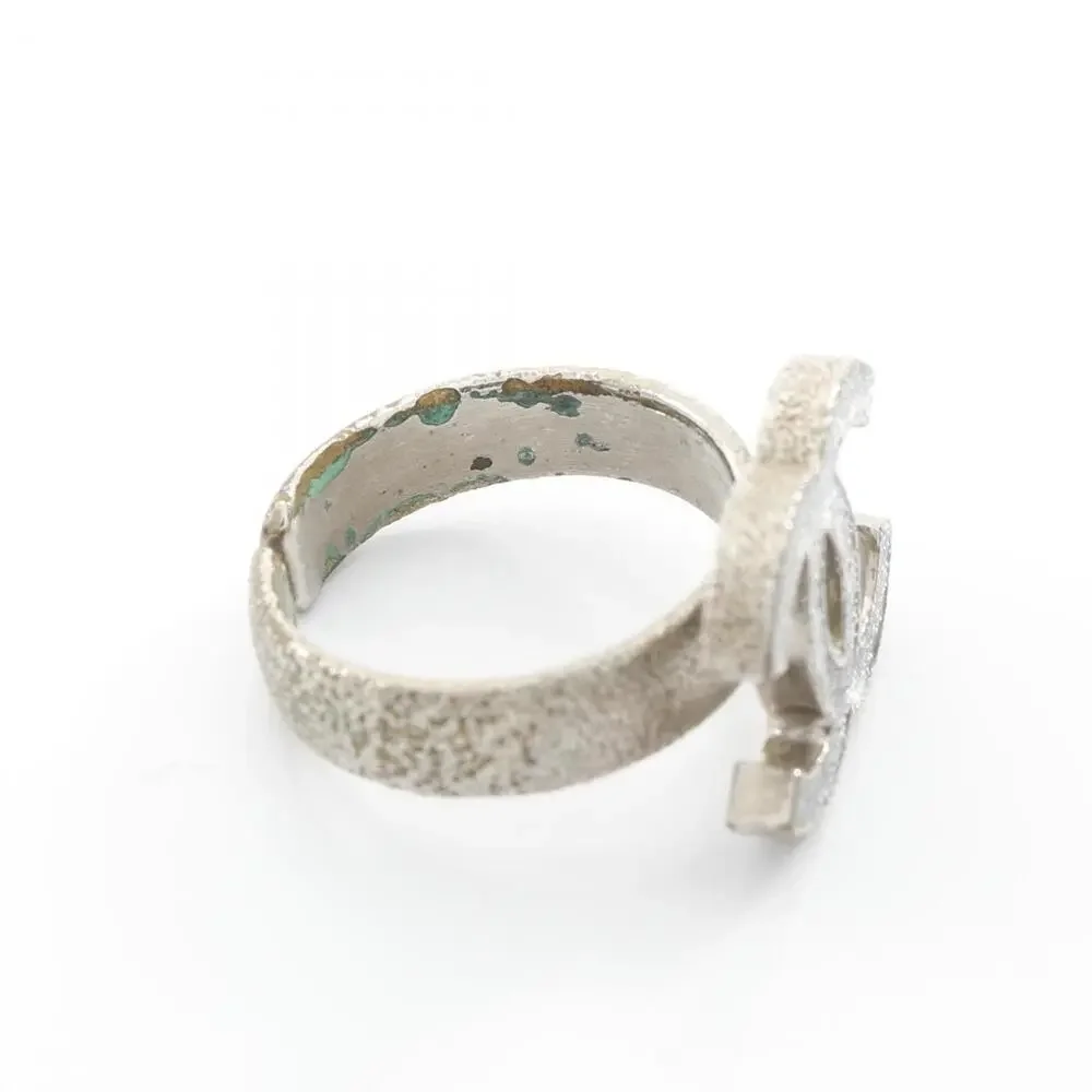CHANEL Silver Logo Ring